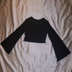 Bohemian cropped long sleeve shirt